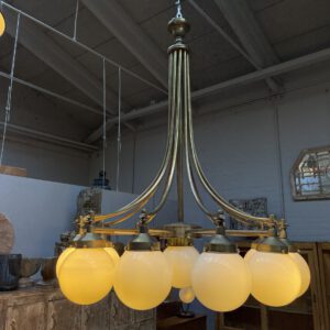 Vintage unieke messing kroonluchter met 16 lichtpunten